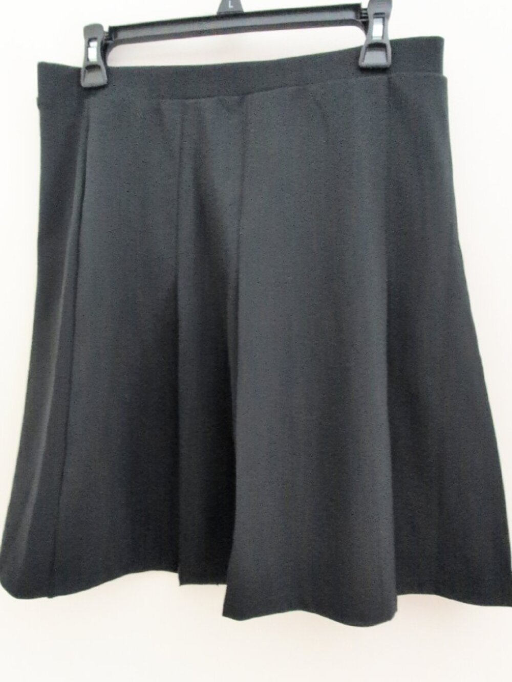 Land's End Black Mini Skirt A-Line Skater Pleated Size 14 Preppy Aesthetic